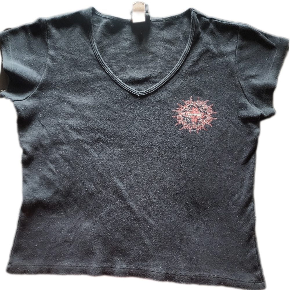 2/$20 Women's Large Vintage Black Harley-Davidson East Bridgewater Massachusetts